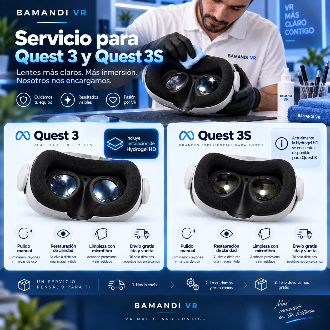 Servicio para Quest 3 y Quest 3S